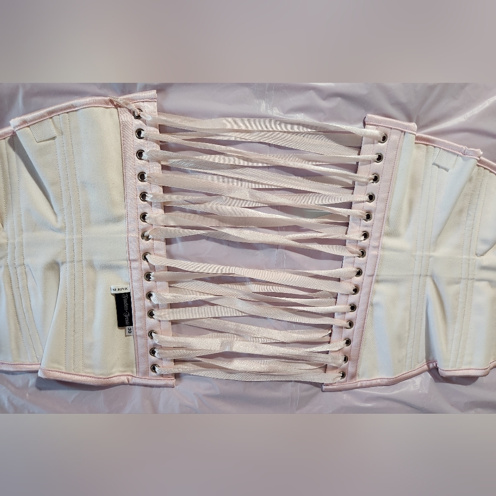 Timeless Trends 30 inch Steel Boned Hourglass Standard Length Baby Pink Corset - Picture 6 of 11